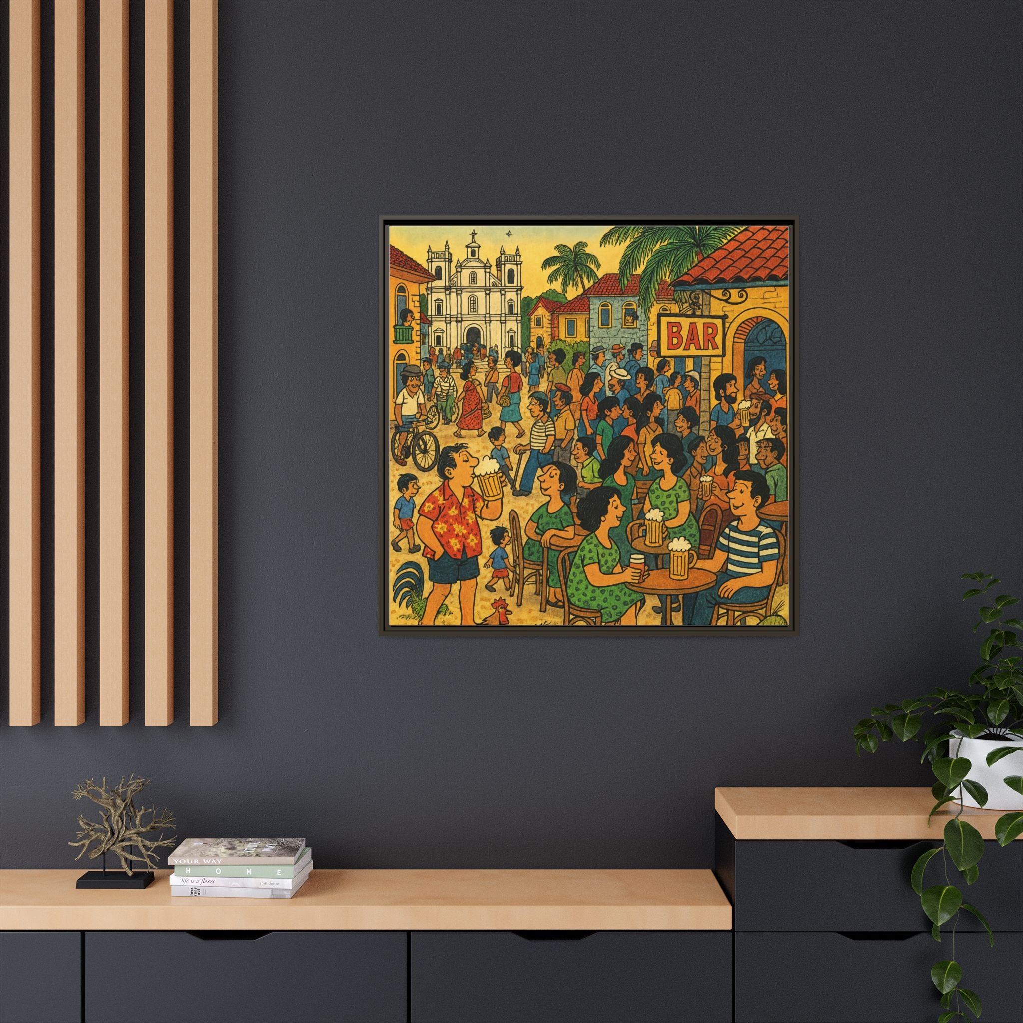 Goa Vibes, Matte Canvas, Framed (Multi-color)