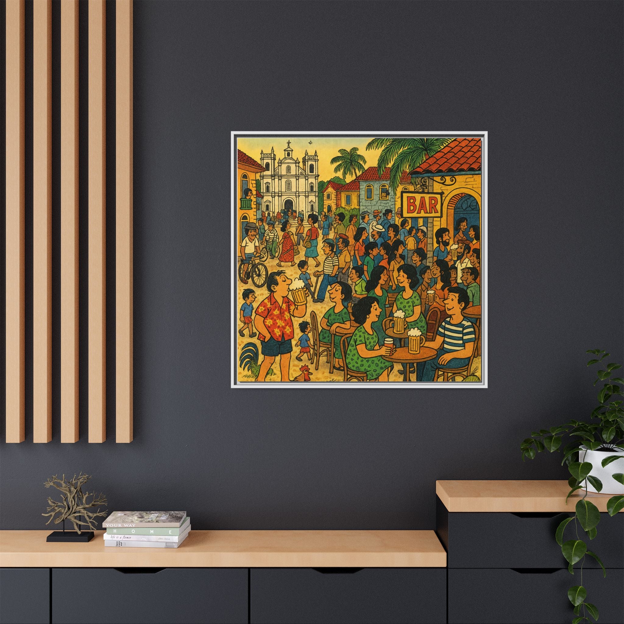 Goa Vibes, Matte Canvas, Framed (Multi-color)