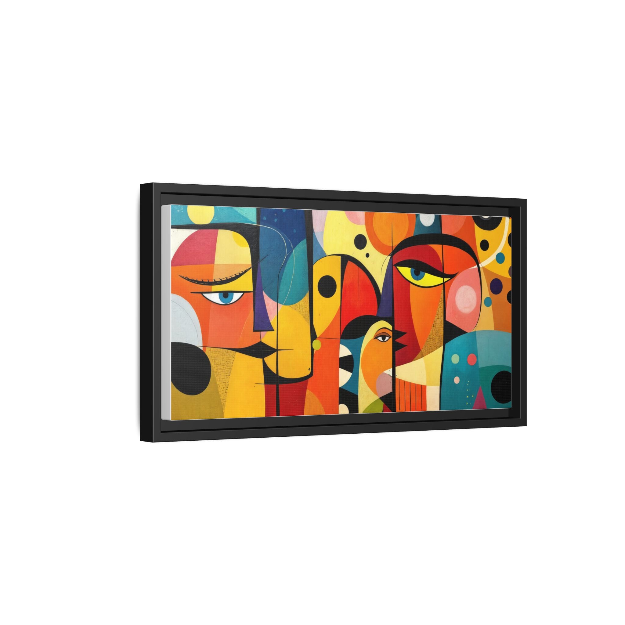 Colorful Goa People Abstract Framed Canvas Art, Vibrant Wall Decor, Modern Home Gallery, Gift for Art Lovers, Unique Living Room Accent