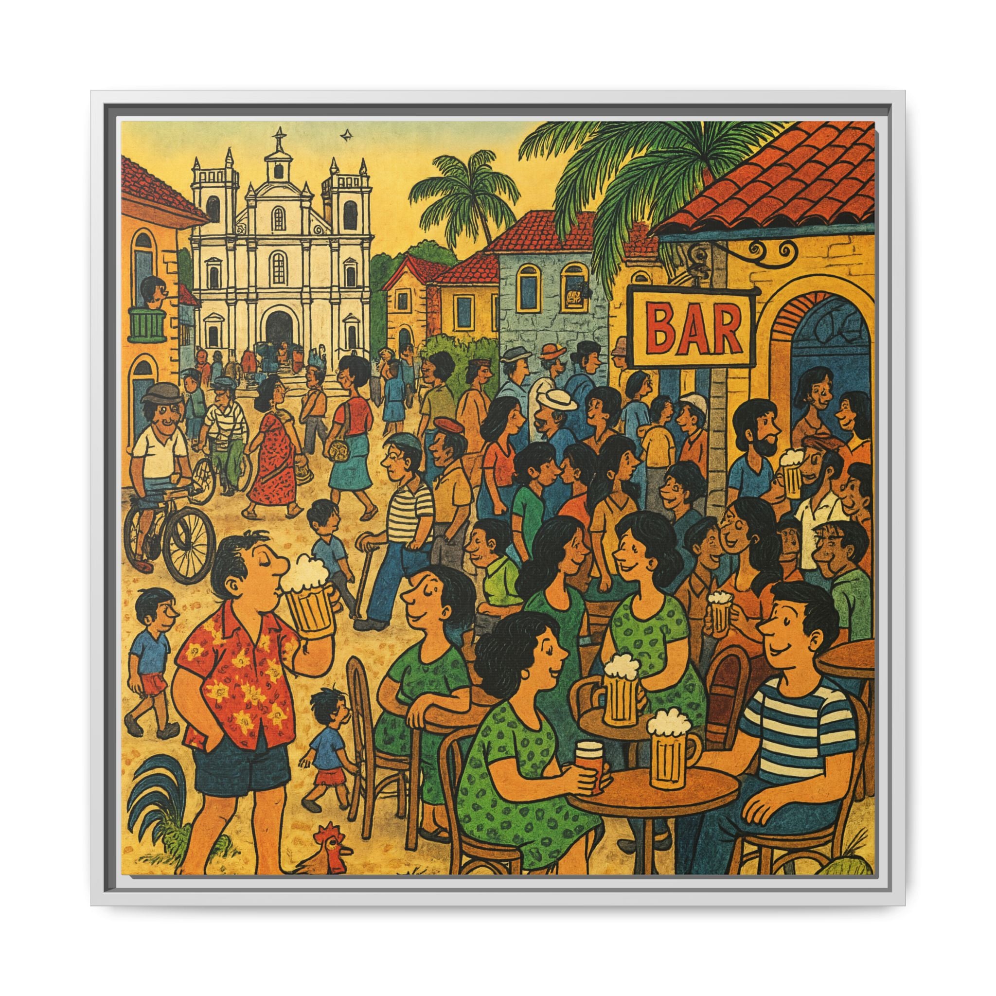 Goa Vibes, Matte Canvas, Framed (Multi-color)