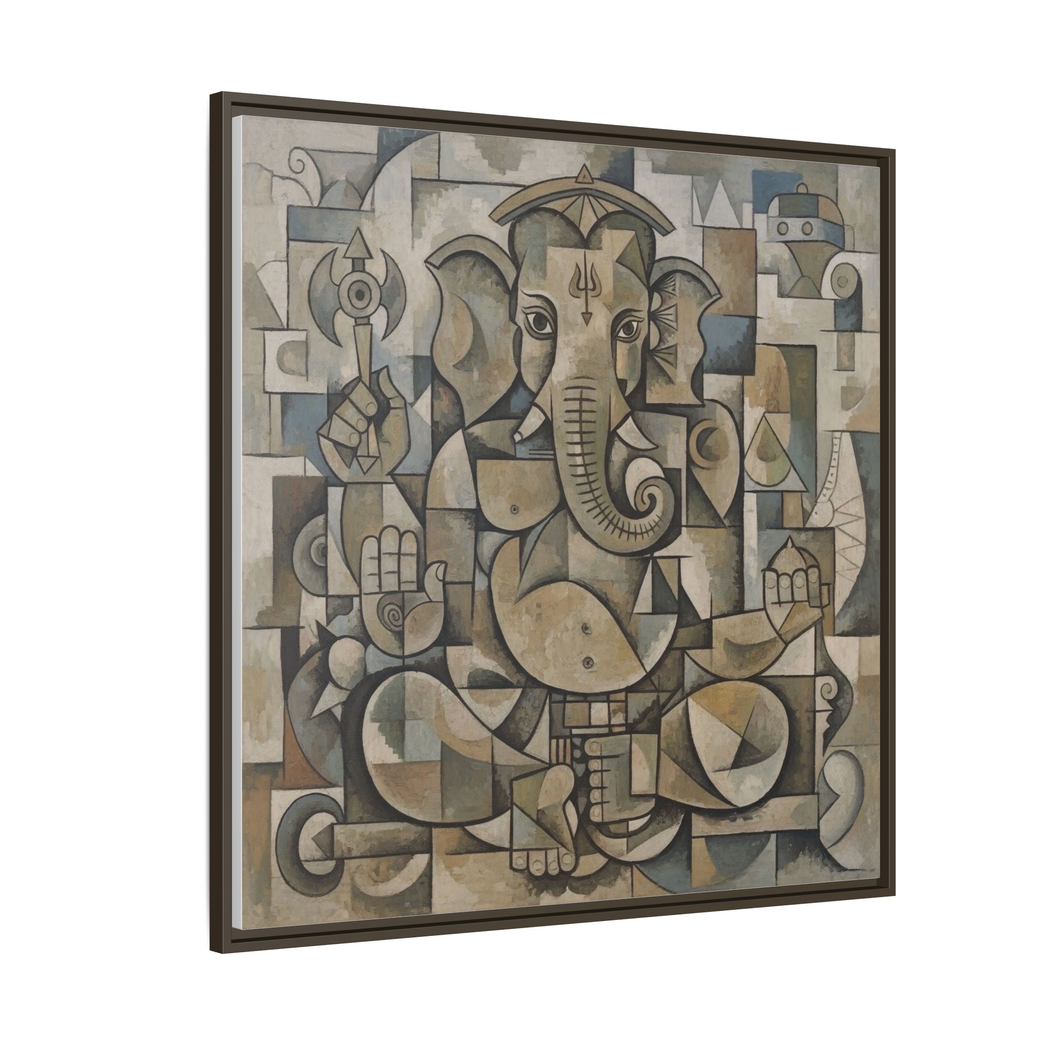 Framed Ganesha Art Print, Modern Wall Decor, Positive Vibes, Gift for Art Lovers, Home Decoration, Unique Art Style