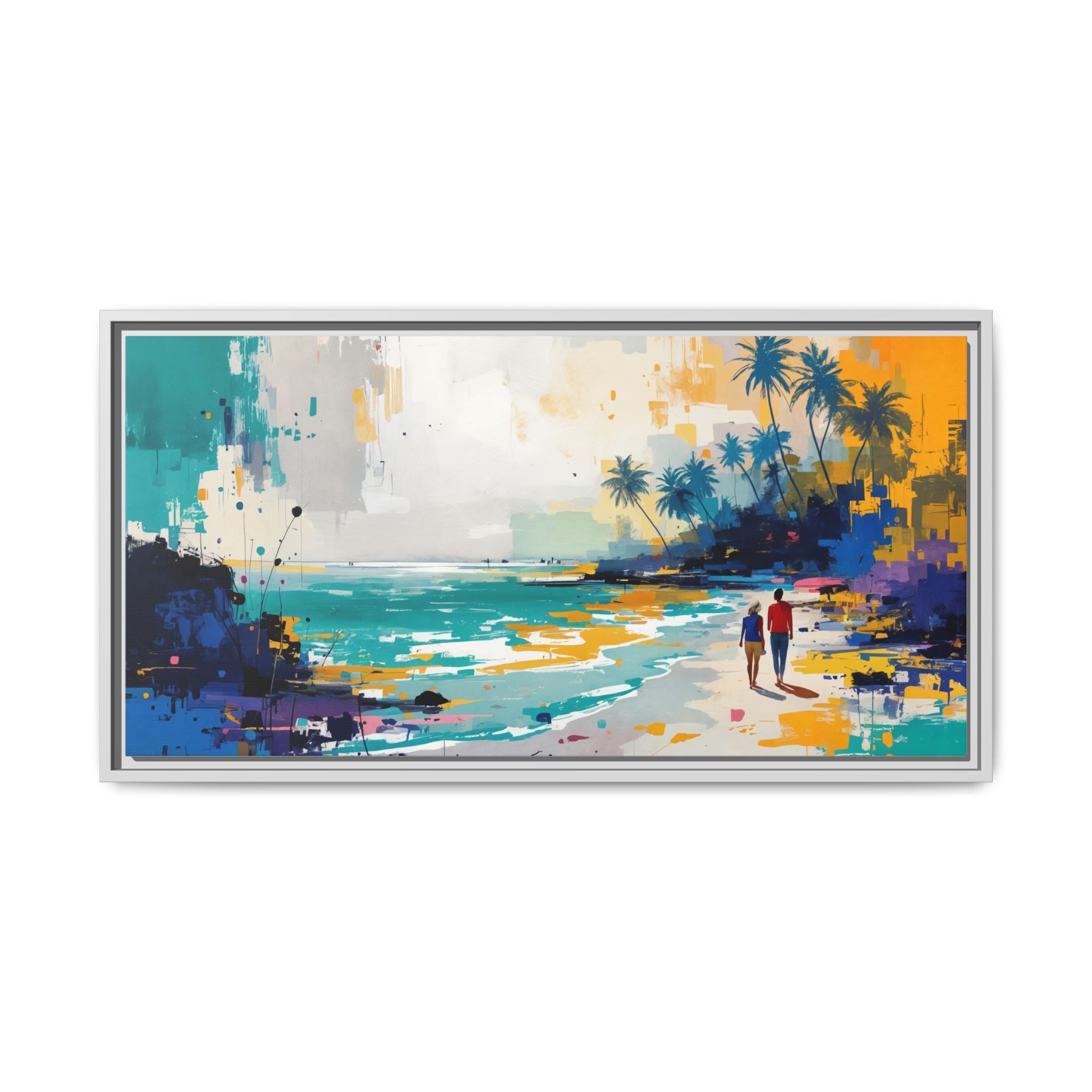 Framed Goa Canvas Art, Beach Scene Art, Vacation Decor, Colorful Wall Art, Tropical Landscape, Home Decor Gift, Coastal Artwork