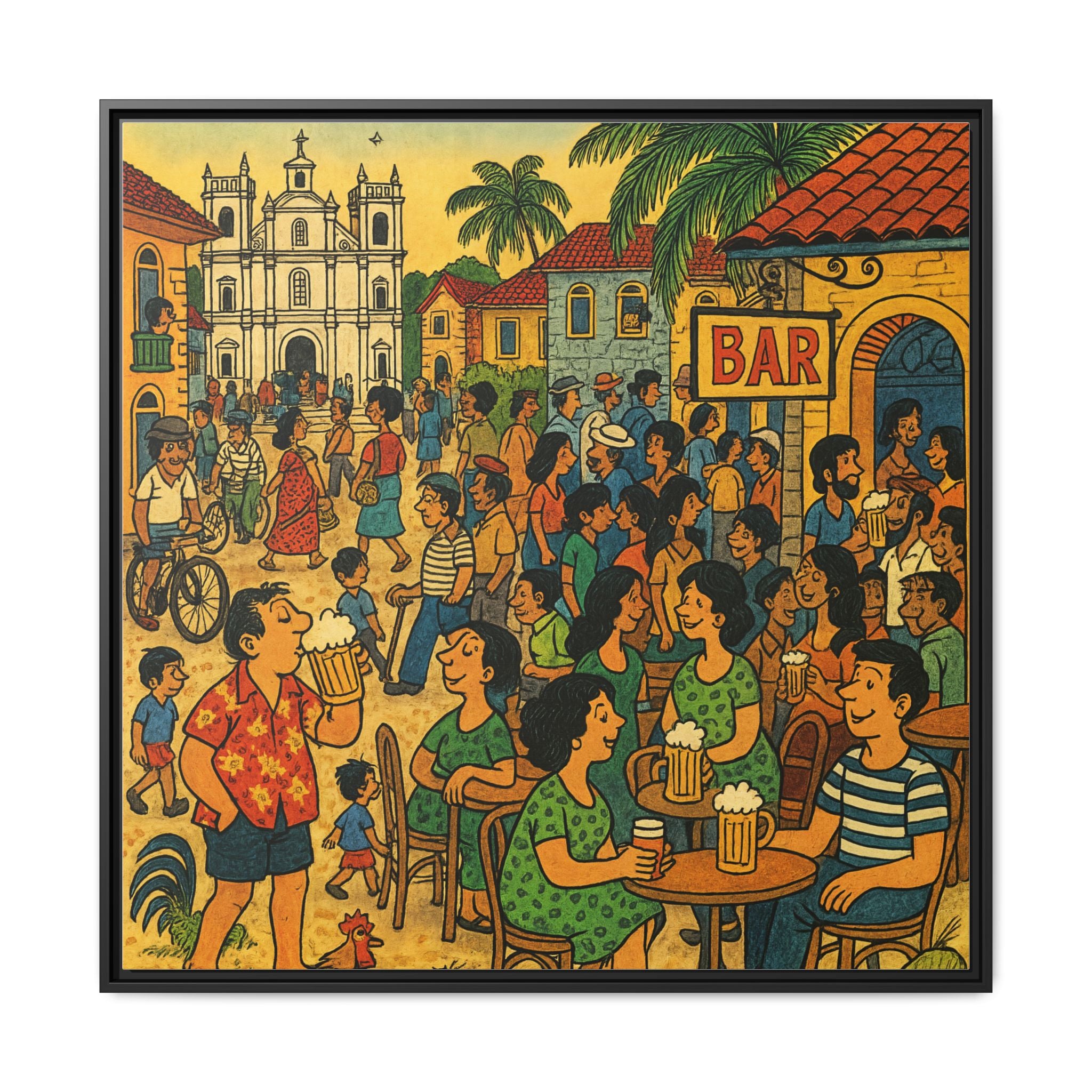 Goa Vibes, Matte Canvas, Framed (Multi-color)