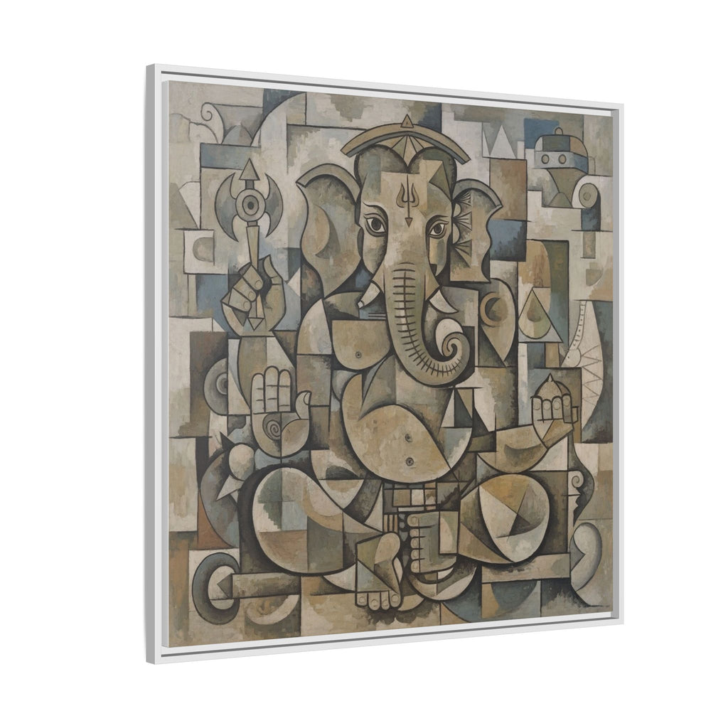 Framed Ganesha Art Print, Modern Wall Decor, Positive Vibes, Gift for Art Lovers, Home Decoration, Unique Art Style