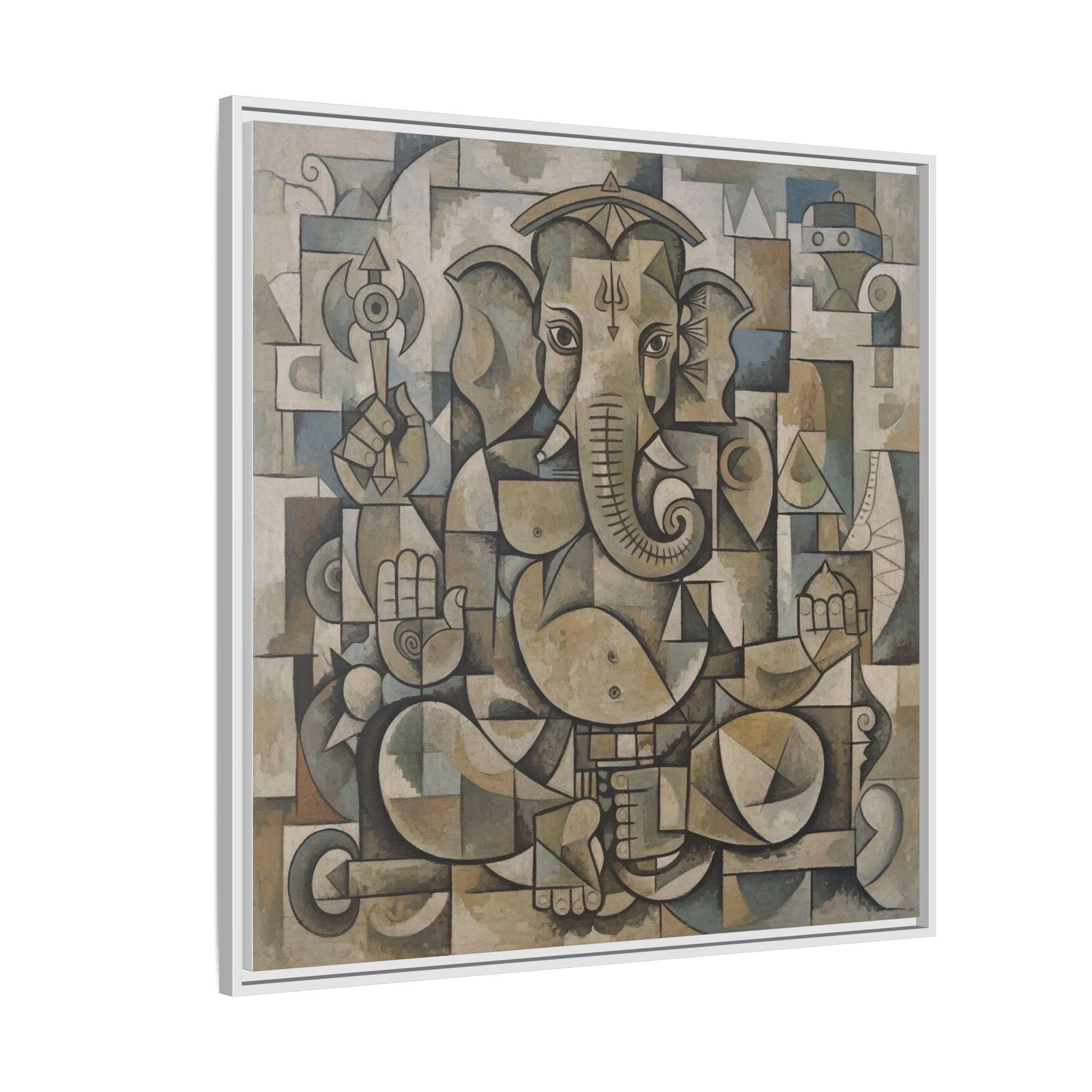 Framed Ganesha Art Print, Modern Wall Decor, Positive Vibes, Gift for Art Lovers, Home Decoration, Unique Art Style