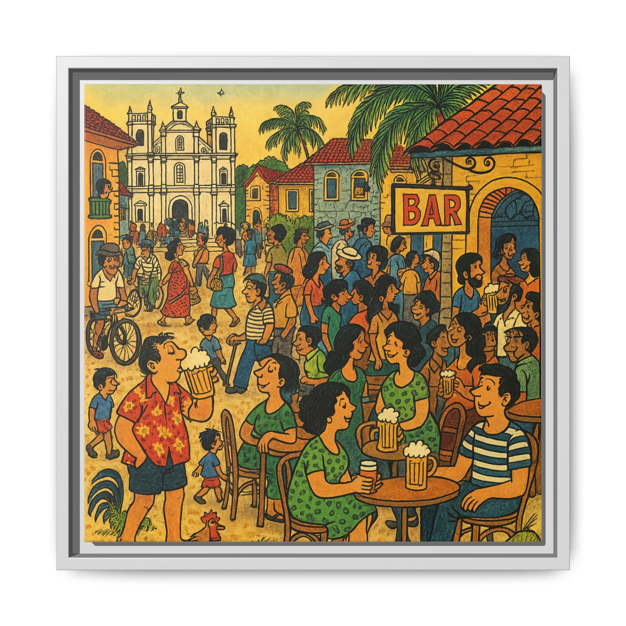 Goa Vibes, Matte Canvas, Framed (Multi-color)