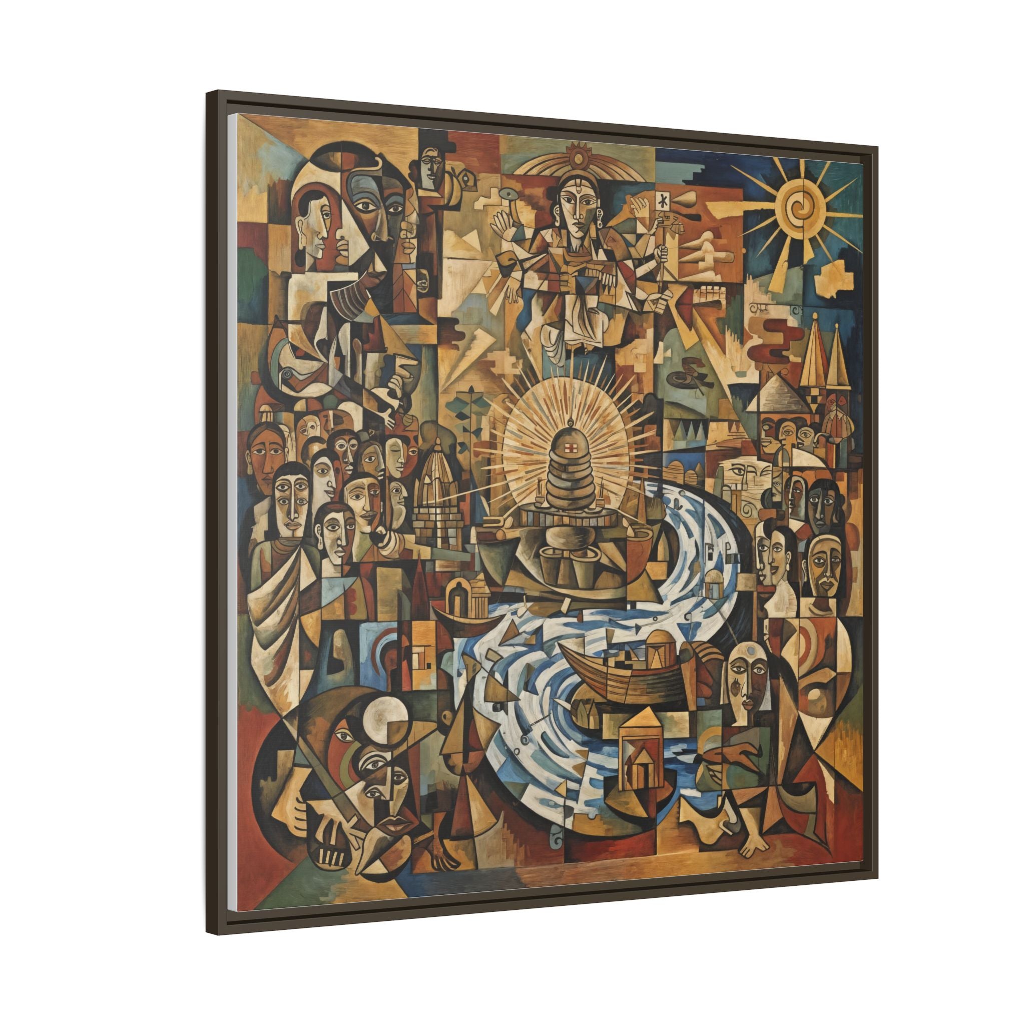 Kumbh Framed Matte Canvas Art Print, Abstract Wall Decor, Home Decoration, Unique Gift for Art Lovers, Boho Style