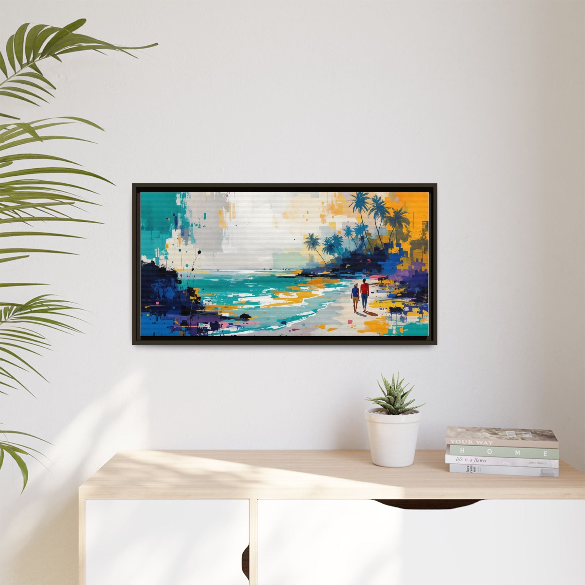 Framed Goa Canvas Art, Beach Scene Art, Vacation Decor, Colorful Wall Art, Tropical Landscape, Home Decor Gift, Coastal Artwork