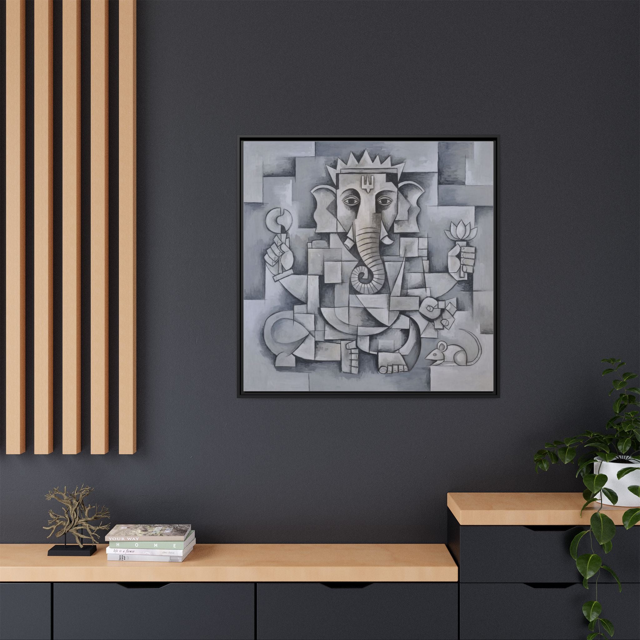Framed Canvas Art Print of a Modern Ganesh
