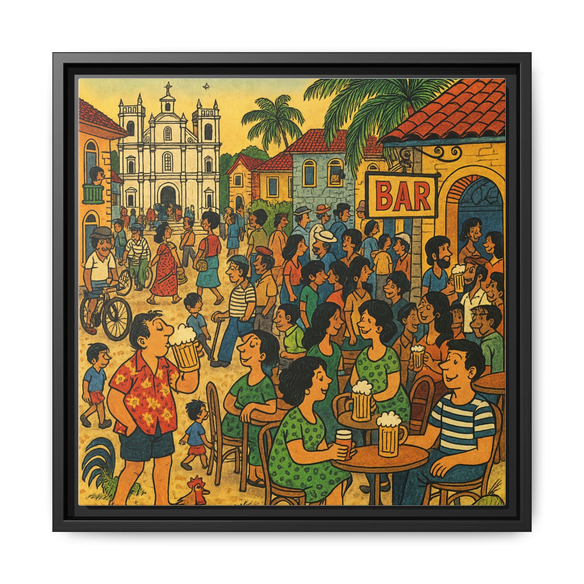 Goa Vibes, Matte Canvas, Framed (Multi-color)
