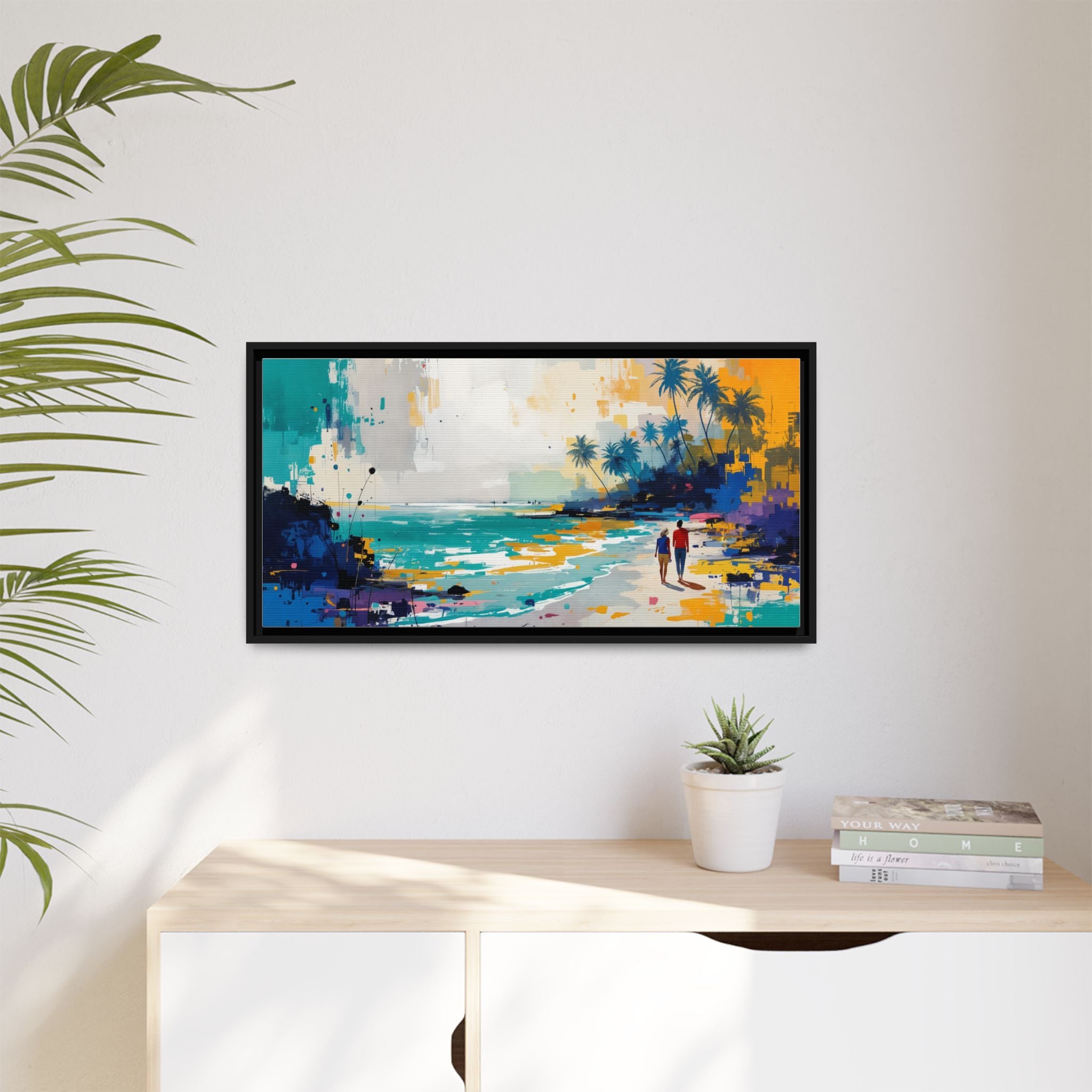 Framed Goa Canvas Art, Beach Scene Art, Vacation Decor, Colorful Wall Art, Tropical Landscape, Home Decor Gift, Coastal Artwork