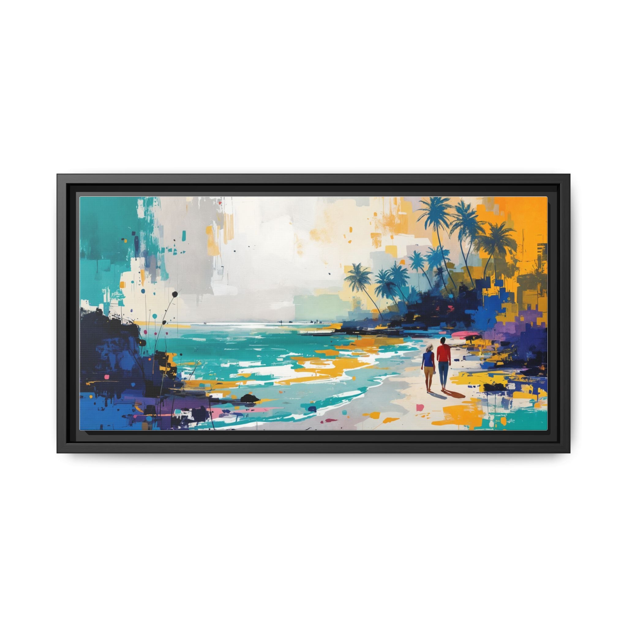 Framed Goa Canvas Art, Beach Scene Art, Vacation Decor, Colorful Wall Art, Tropical Landscape, Home Decor Gift, Coastal Artwork