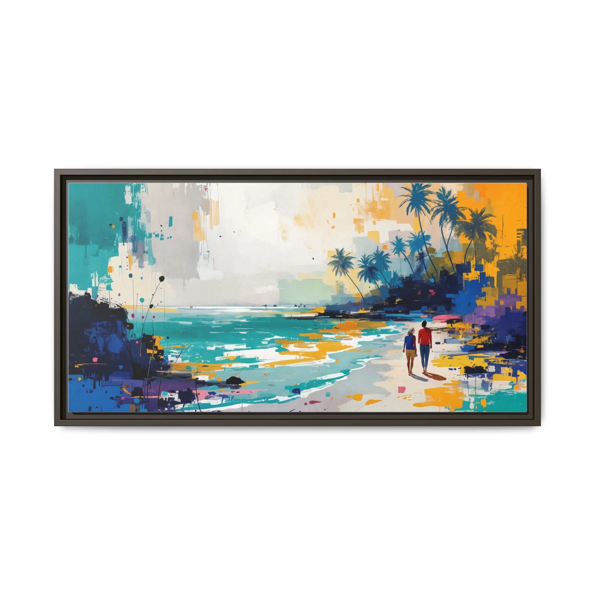 Framed Goa Canvas Art, Beach Scene Art, Vacation Decor, Colorful Wall Art, Tropical Landscape, Home Decor Gift, Coastal Artwork