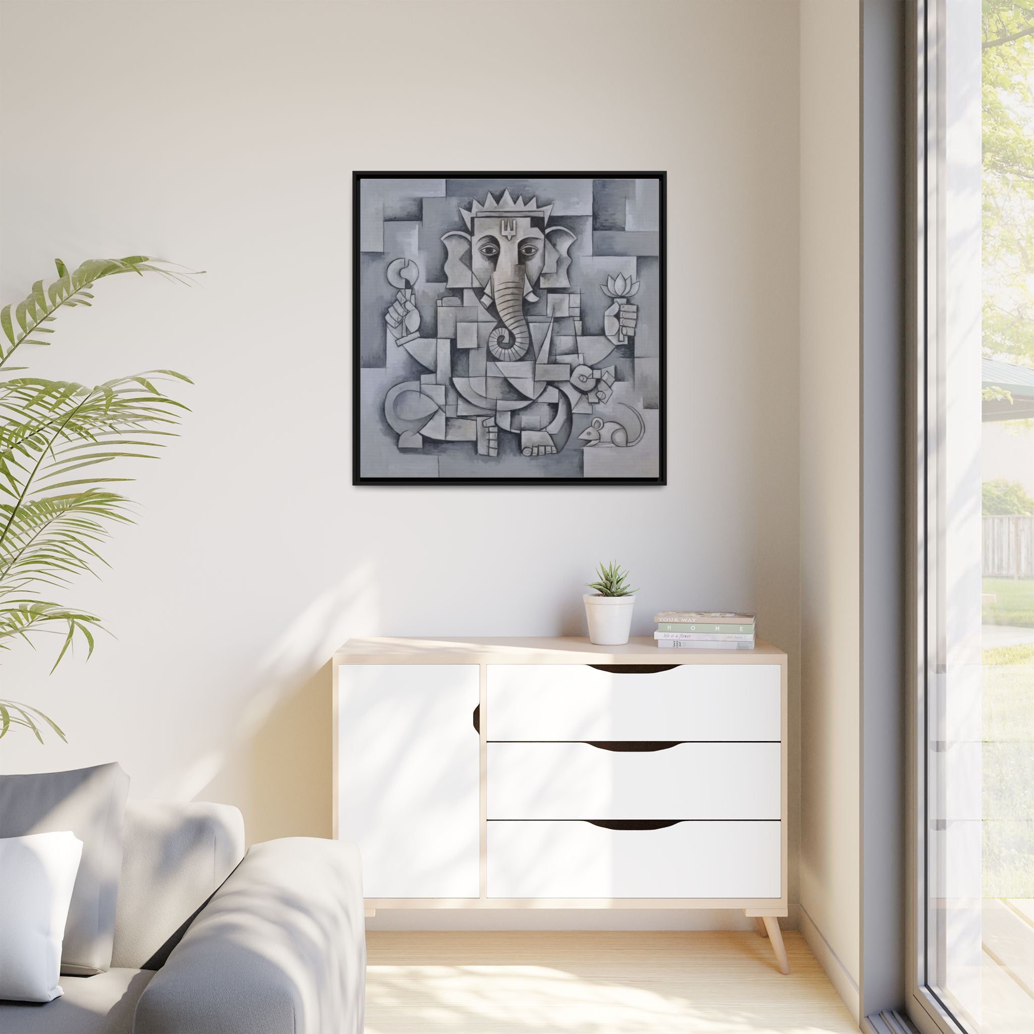Framed Canvas Art Print of a Modern Ganesh