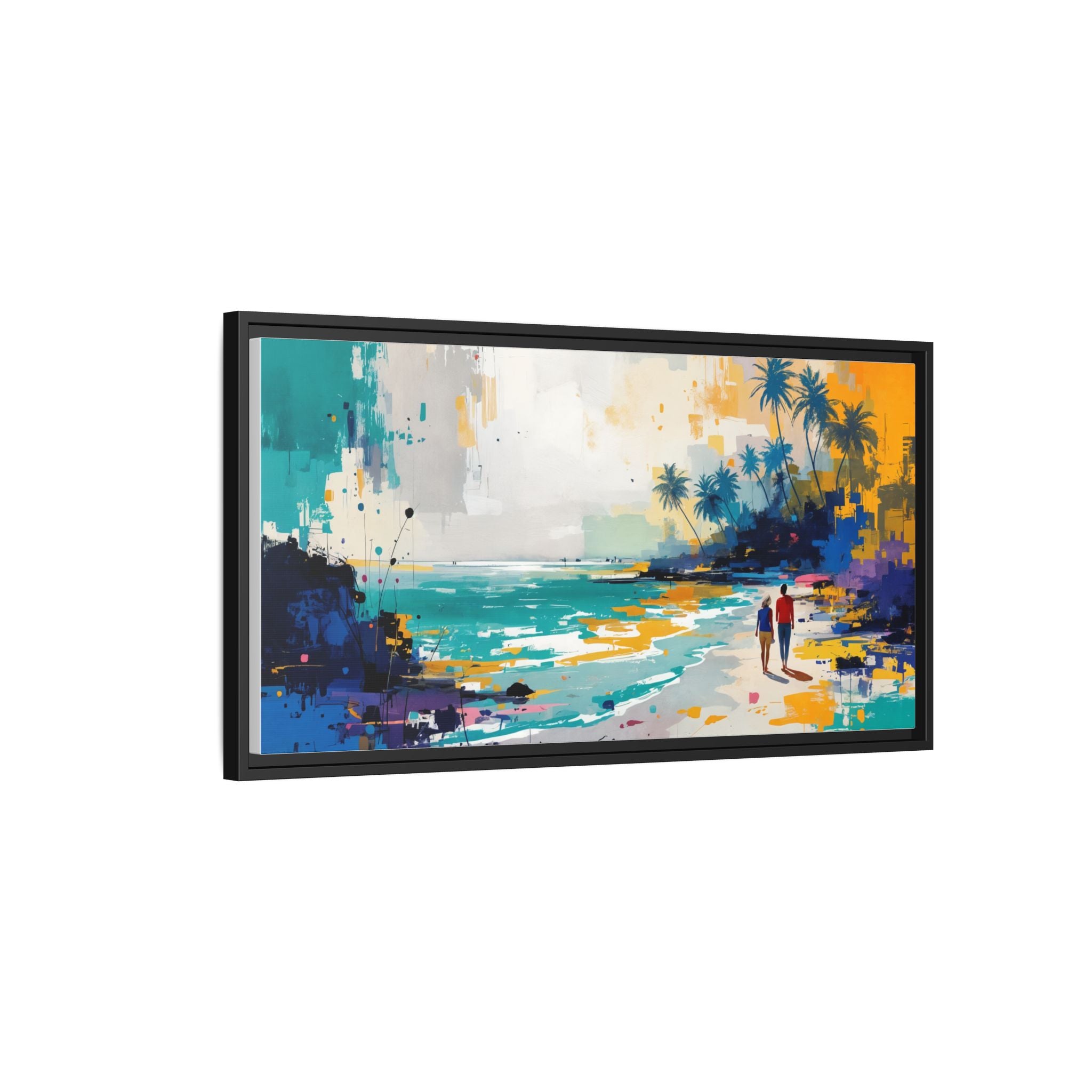 Framed Goa Canvas Art, Beach Scene Art, Vacation Decor, Colorful Wall Art, Tropical Landscape, Home Decor Gift, Coastal Artwork