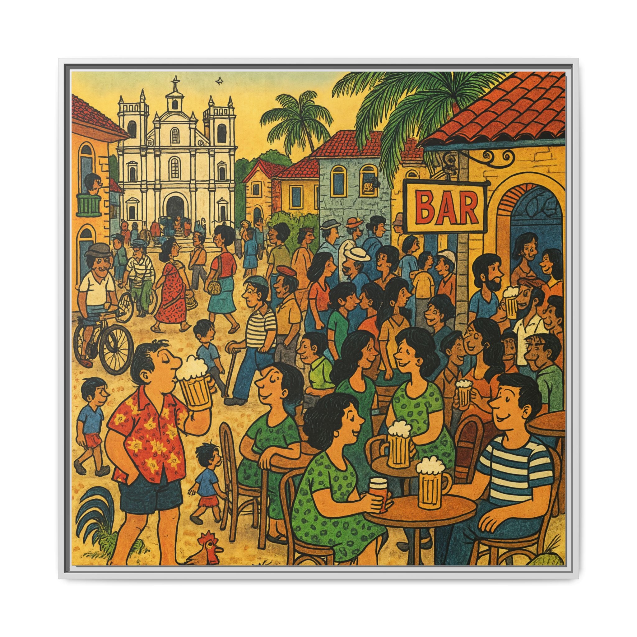 Goa Vibes, Matte Canvas, Framed (Multi-color)